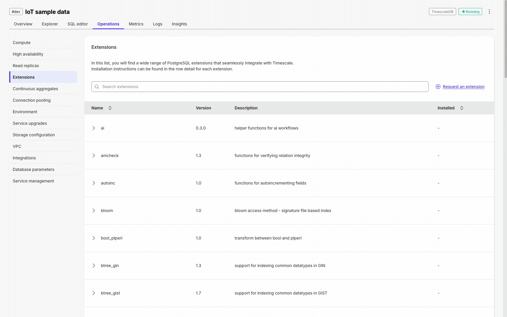 Enable extensions from Console