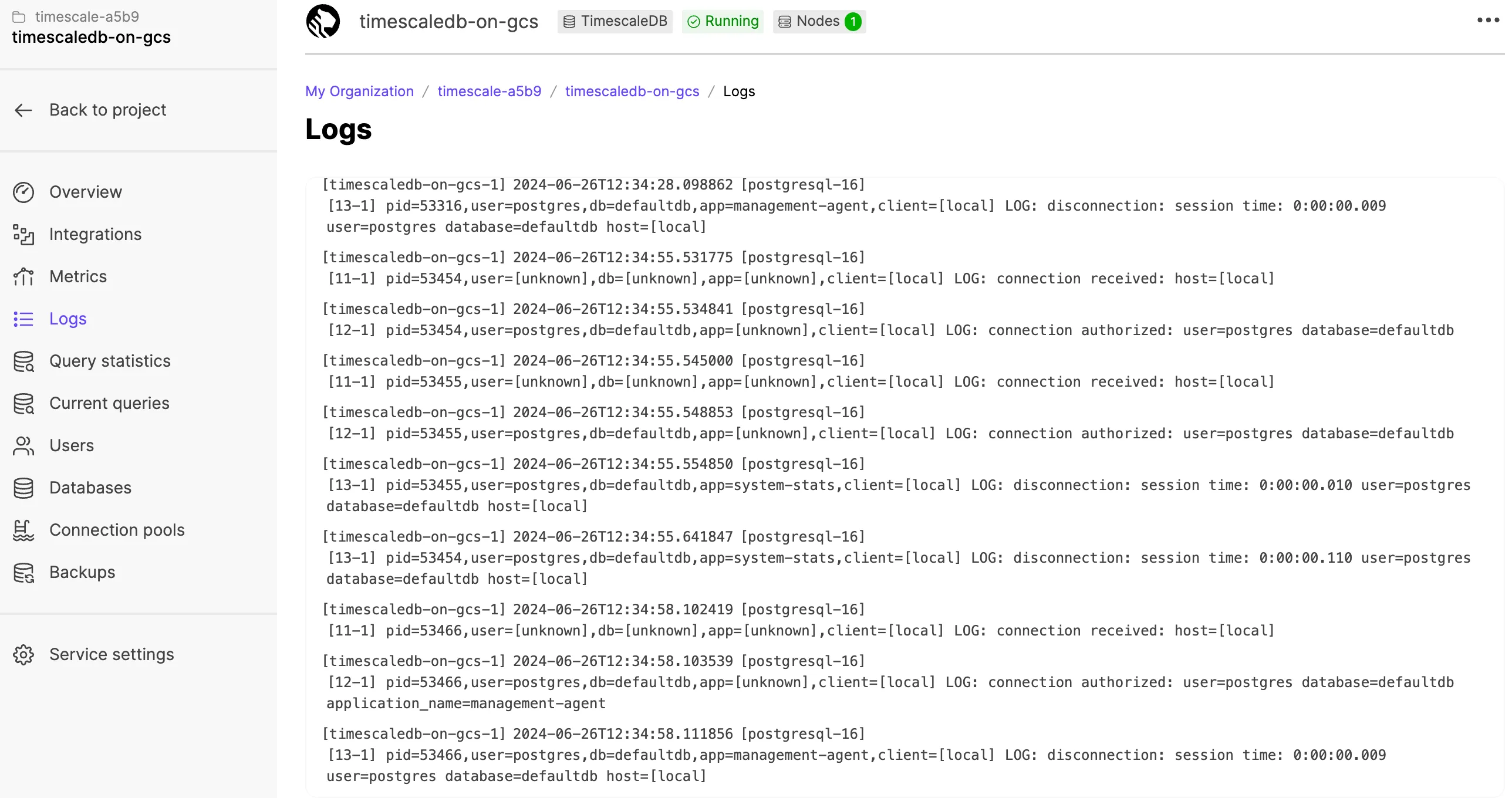 Viewing native logs in MST portal